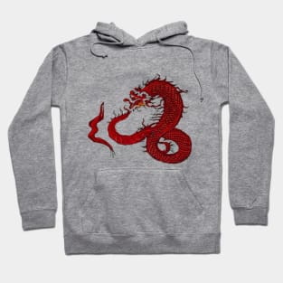 red dragon with beige background Hoodie